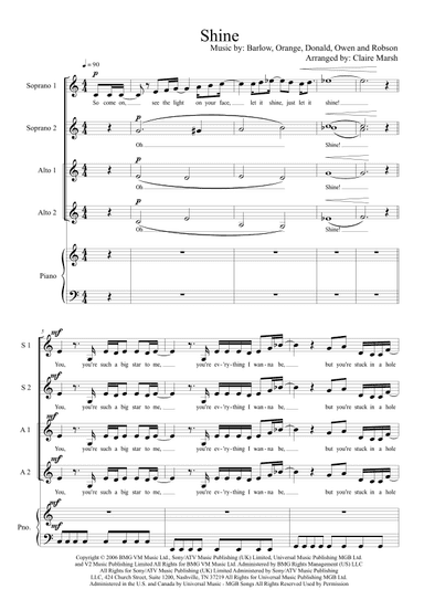 Shine (arr. Claire Marsh)