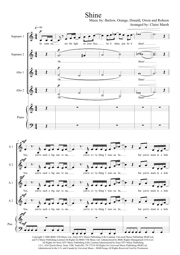 Shine (arr. Claire Marsh)
