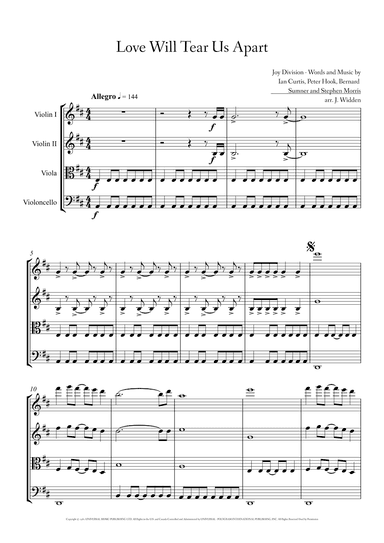 Love Will Tear Us Apart (arr. James Widden)