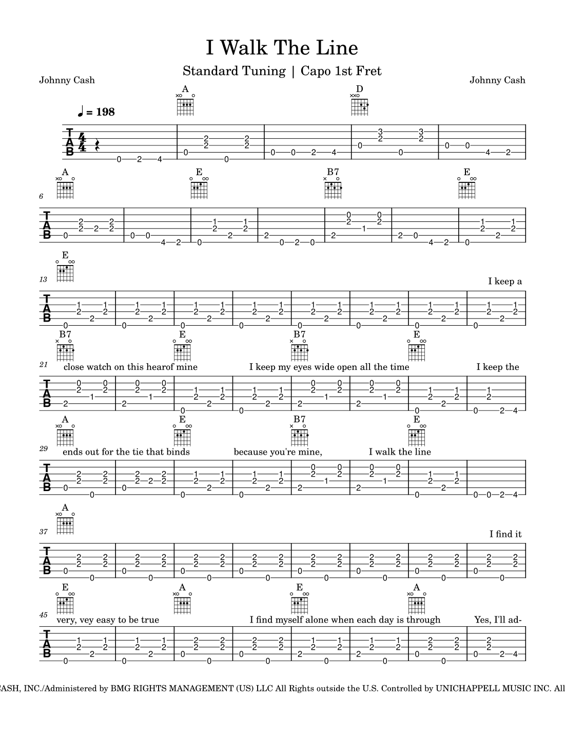 I Walk The Line (arr. The Smelly Tele)