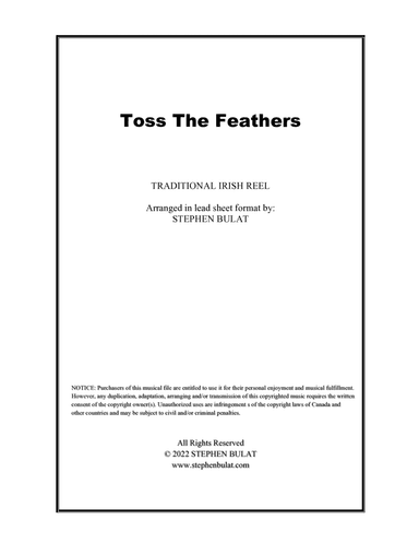 Toss The Feathers (Irish Traditional) - Two lead sheets in original keys of E minor and D (arr. Stephen Bulat)