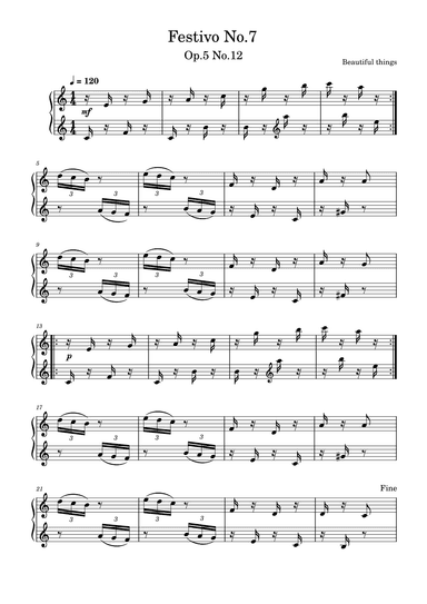 Festivo No.7-Beautiful things Op.5 No.12