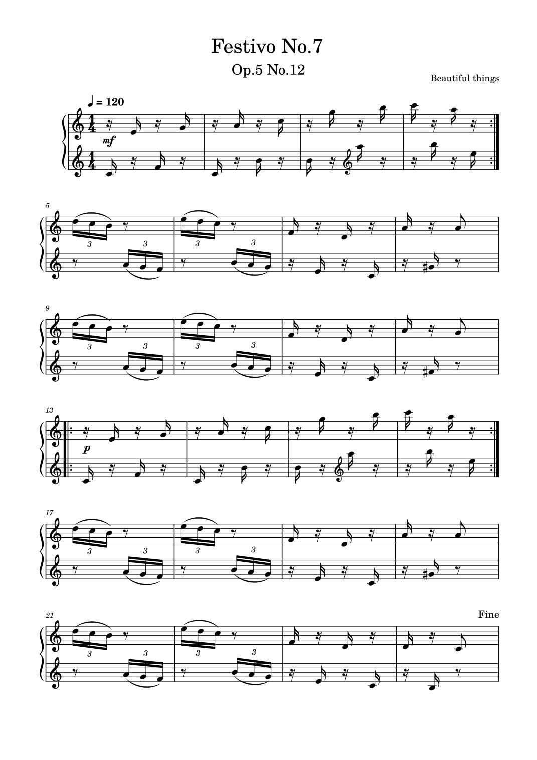 Festivo No.7-Beautiful things Op.5 No.12