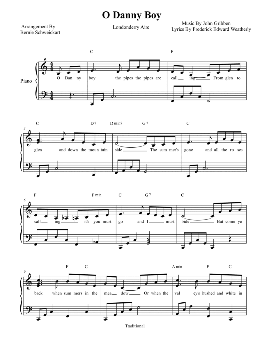 O Danny Boy (arr. Bernie Schweickart)