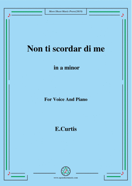 De Curtis-Non ti scordar di me in a minor (arr. MSM)
