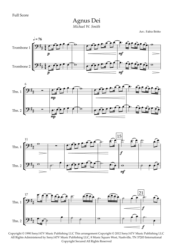 Agnus Dei (arr. Fabio Britto)