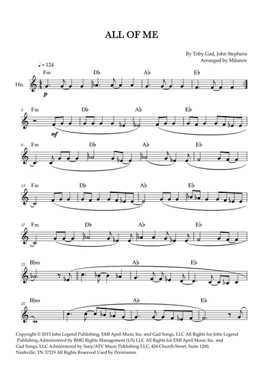All Of Me (arr. Milanov)
