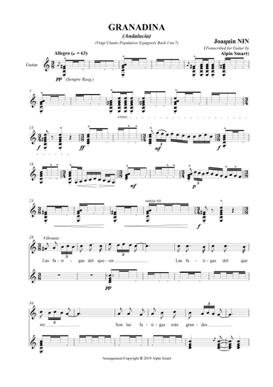 Granadina (Folksong from Granada, Andalusia) (arr. Alpin Smart)