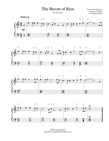 The Haven of Rest - for easy piano (arr. Samuel Stokes)