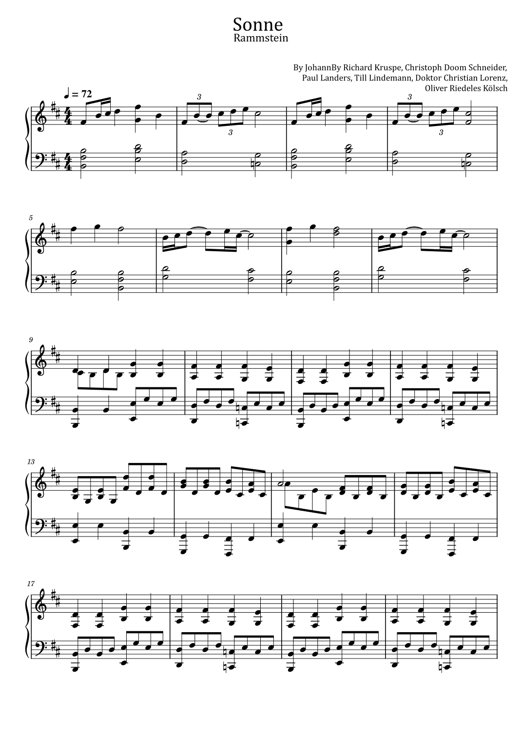 Sonne (arr. poon)