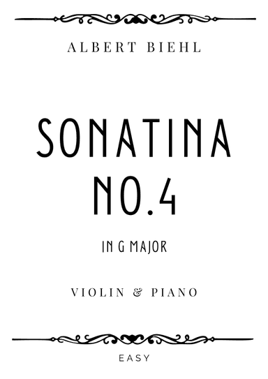 Biehl - Sonatina No. 4 Op. 57 in G Major - Easy (arr. Piacere Music Sheets)