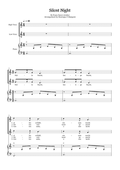 Silent Night (Stille Nacht) (arr. Henrique F Mangoni)