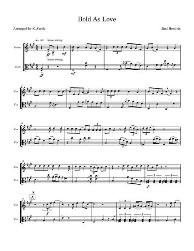 Bold As Love (arr. K. Speck)