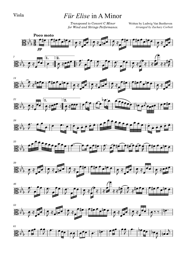 Fur Elise (arr. Zachary Corbett)