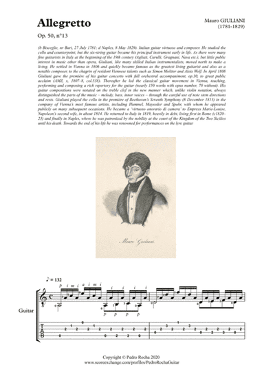 Allegretto, Op. 50, n°13 (arr. Pedro Rocha)