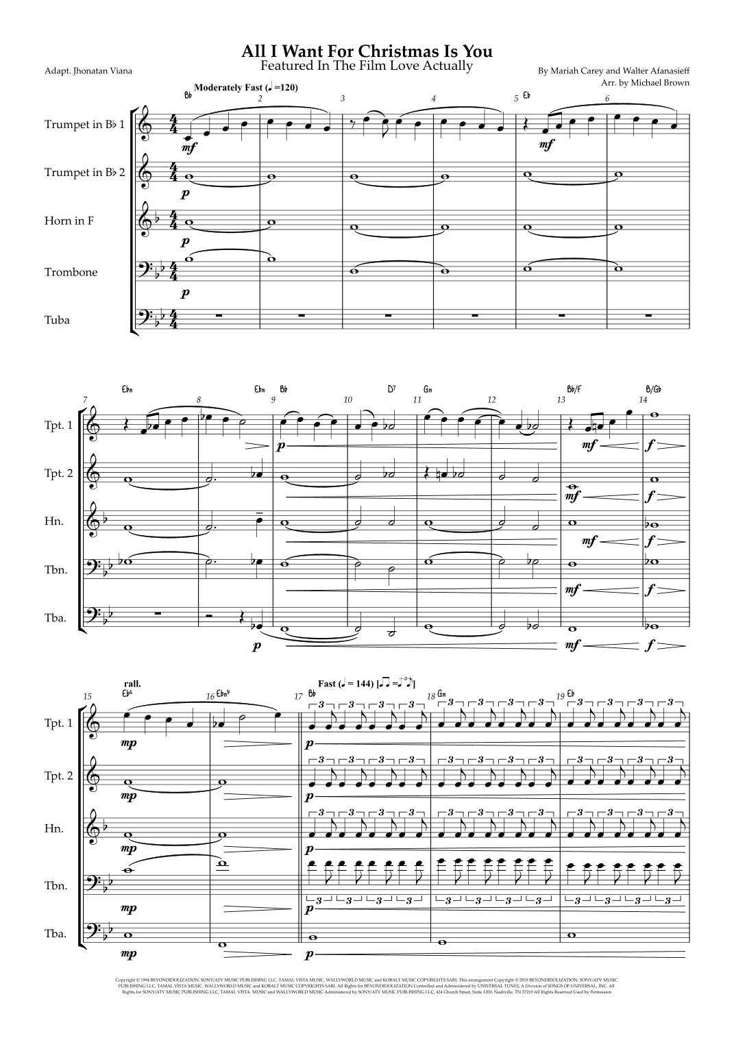 All I Want For Christmas Is You (arr. Jhonatan Lucio Viana)
