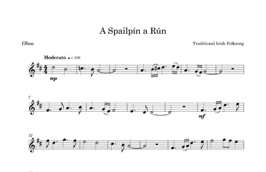 A Spailpin A Run for Oboe (arr. Doug Clyde)