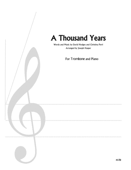 A Thousand Years (arr. Joseph Hasper)