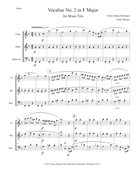 Voalise No. 2 in F Major (arr. James Bicigo)