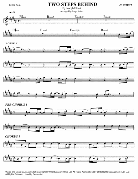 Two Steps Behind (arr. Jorge Juárez)