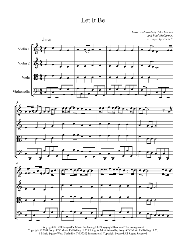 Let It Be (arr. Alicia S.)