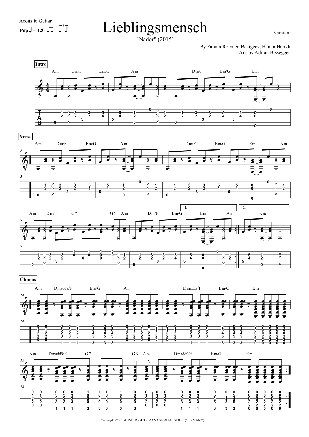 Lieblingsmensch (arr. Adrian Bissegger)