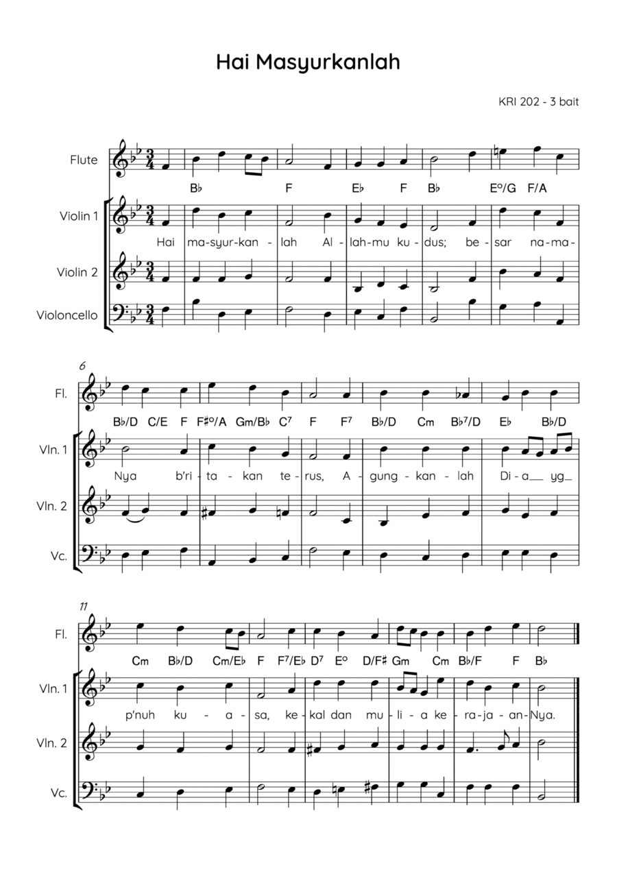 O Praise Ye The Lord / Hai Masyurkanlah (arr. Angie Wiranata)