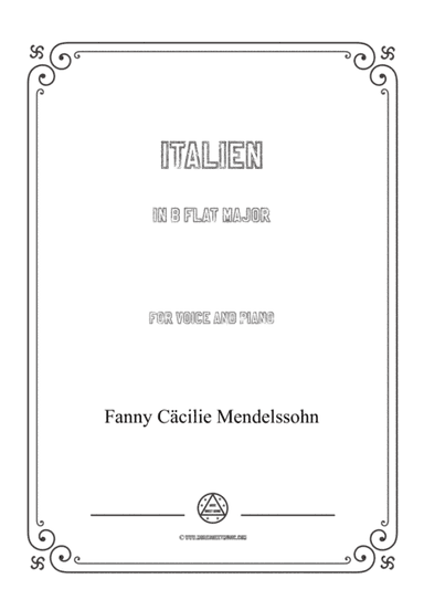 Fanny Hensel-Italien in B flat Major,for voice and piano (arr. MSM)