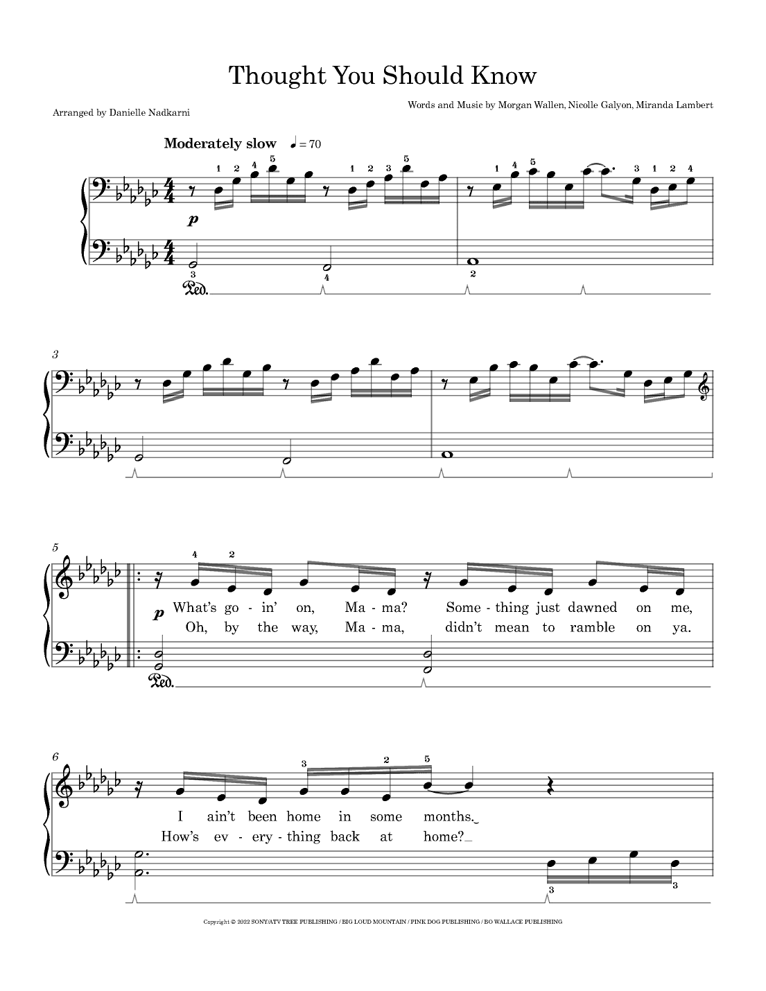 Thought You Should Know (arr. Danielle Nadkarni)