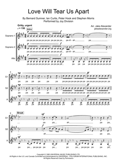 Love Will Tear Us Apart (arr. Jake Alexander)