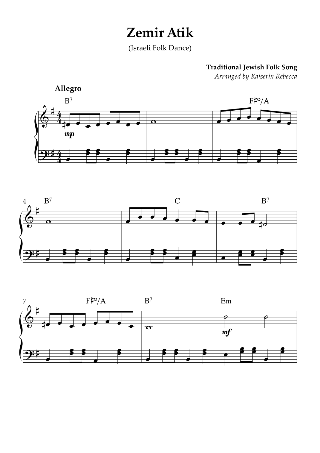 Zemir Atik (arr. Kaiserin Rebecca)