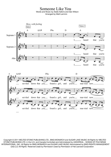 Someone Like You (arr. Matt Lammin)
