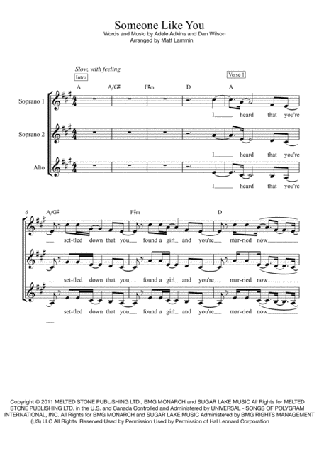 Someone Like You (arr. Matt Lammin)