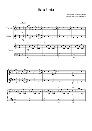 Bella Bimba (arr. Kaiserin Rebecca)