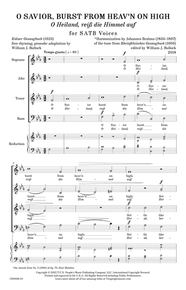 O Savior, Burst from Heav'n on High (O Heiland, reiß die Himmel auf)