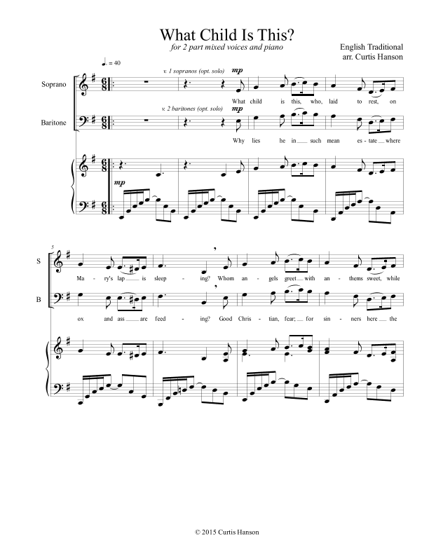 What Child Is This? (SB) (arr. Curtis Hanson)
