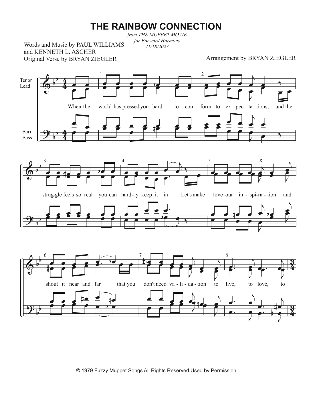 The Rainbow Connection (arr. Bryan Ziegler)