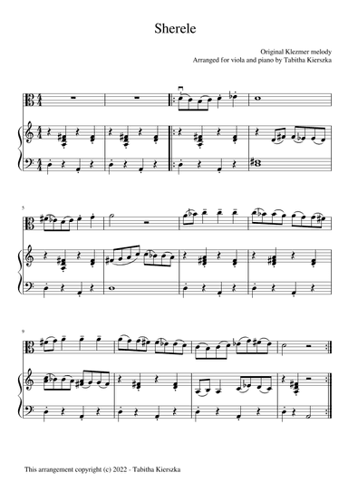 Sherele (arr. Tabitha Kierszka)