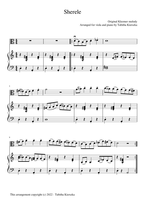 Sherele (arr. Tabitha Kierszka)