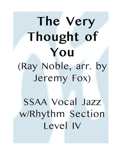The Very Thought Of You (arr. Jeremy Fox)