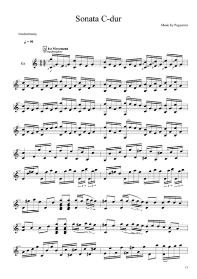 Paganini - Sonata In C-dur (arr. Leaf4r Sheets)