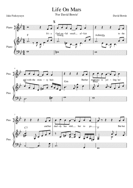 Life On Mars (arr. Jake Fedczyszyn)