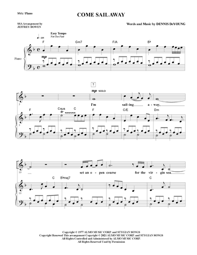 Come Sail Away (arr. Jeffrey Bowen)