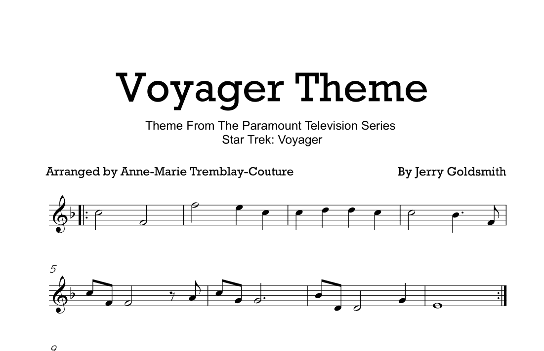 Star Trek - Voyager(r) (arr. Anne-Marie Tremblay-Couture)