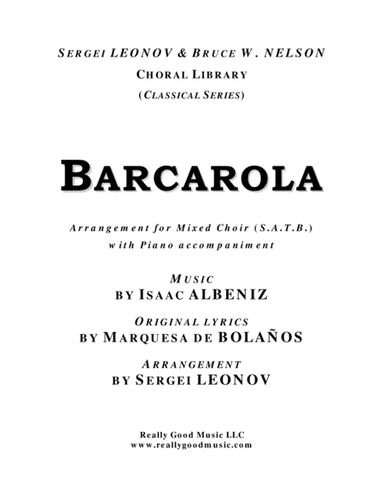 Barcarola (SATB choir, Piano accompaniment) (arr. Sergei LEONOV)
