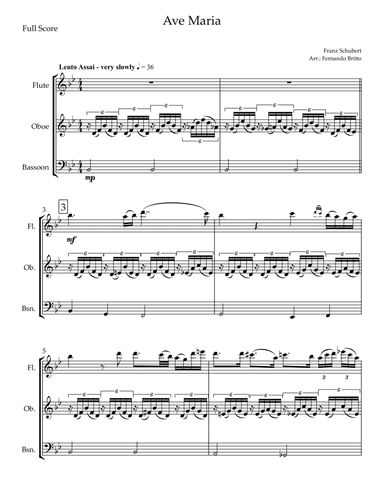Ave Maria (Franz Schubert) for Woodwind Trio (arr. Fernando Britto)
