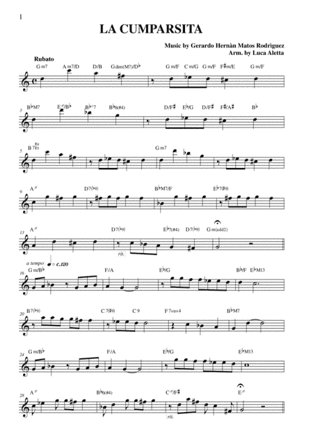 La Cumparsita (arr. Luca Aletta)