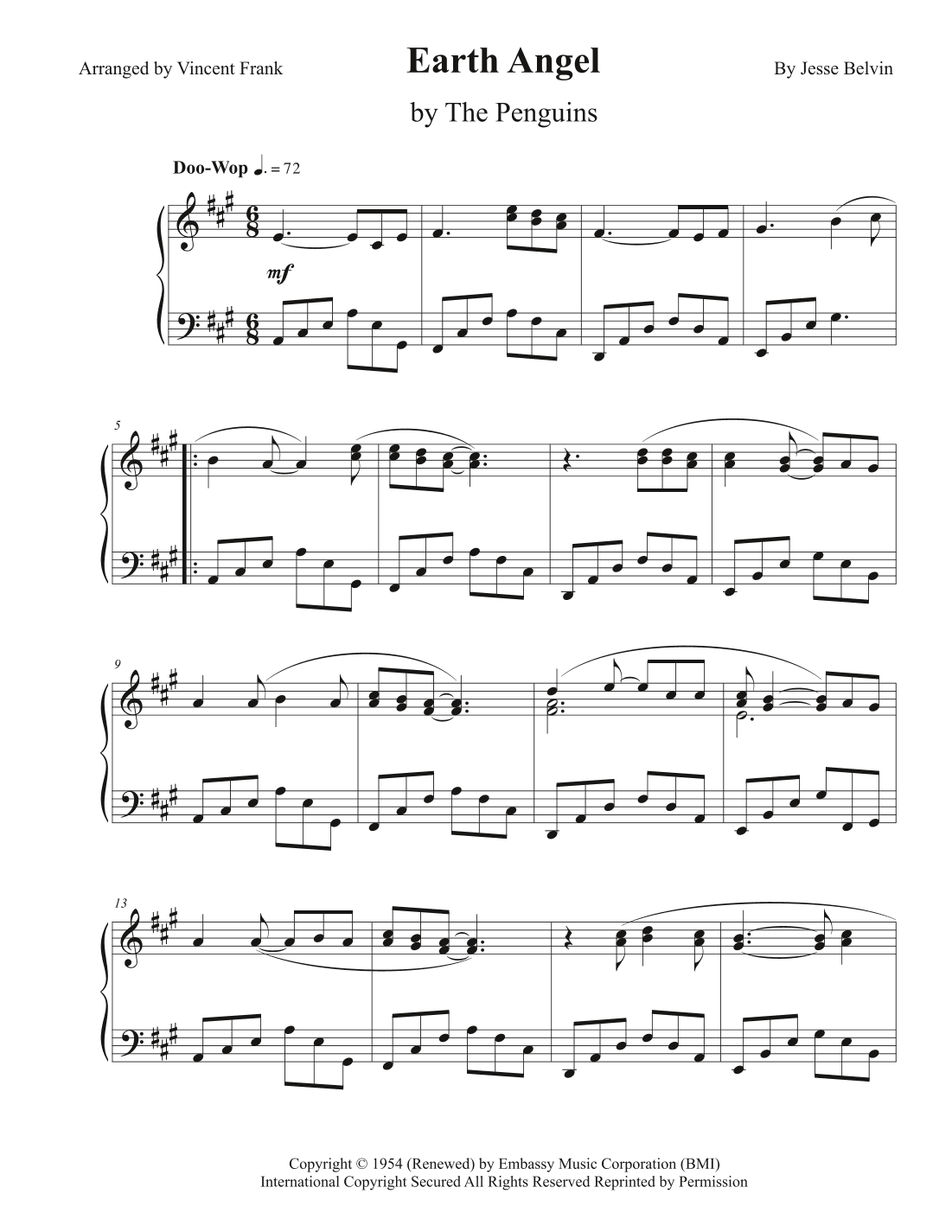 Earth Angel (arr. Vincent Frank)