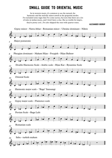 A small guide to oriental music