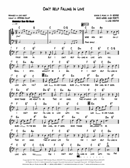 Can't Help Falling In Love (arr. Stephen Bulat)